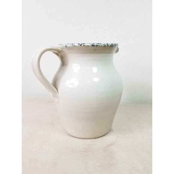 Casey Art Pottery Pitcher Heart Wreath 7" Hand Painted Made in USA Vintage - Picture 6 of 14